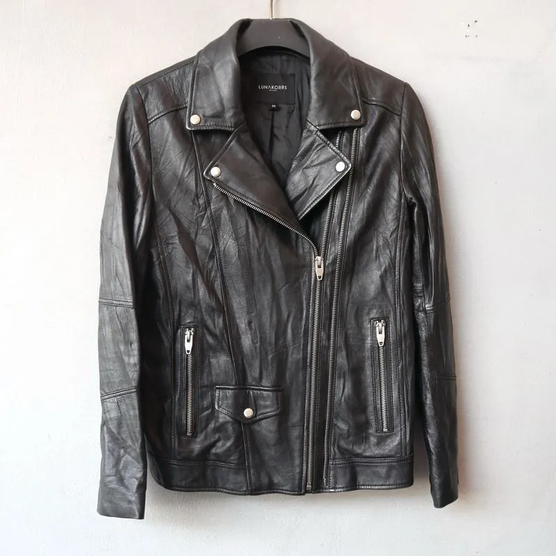 Jaket kulit asli size M domba milano ramones cewek biker photo 1