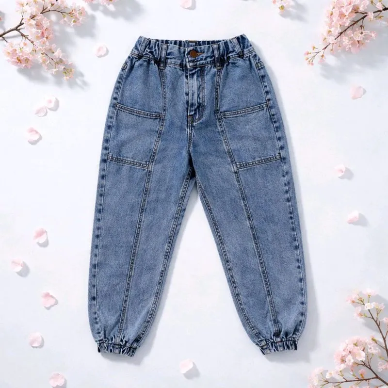 PRELOVED BLUE DENIM JEANS JOGGER PANTS SIZE 28 photo 1