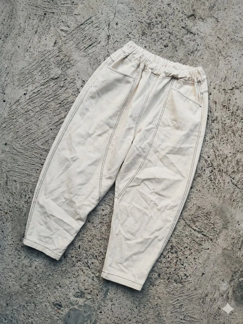 Celana baggy cream photo 1