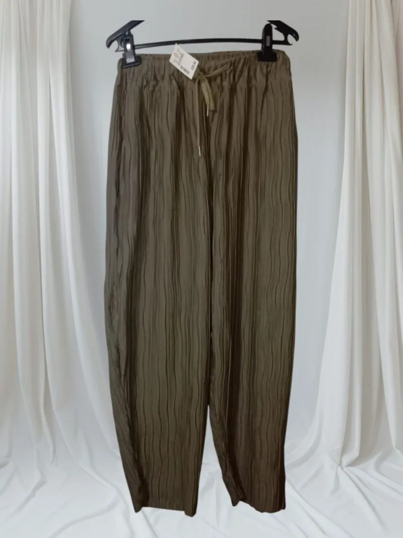 pleated pants olive green bkk photo 1
