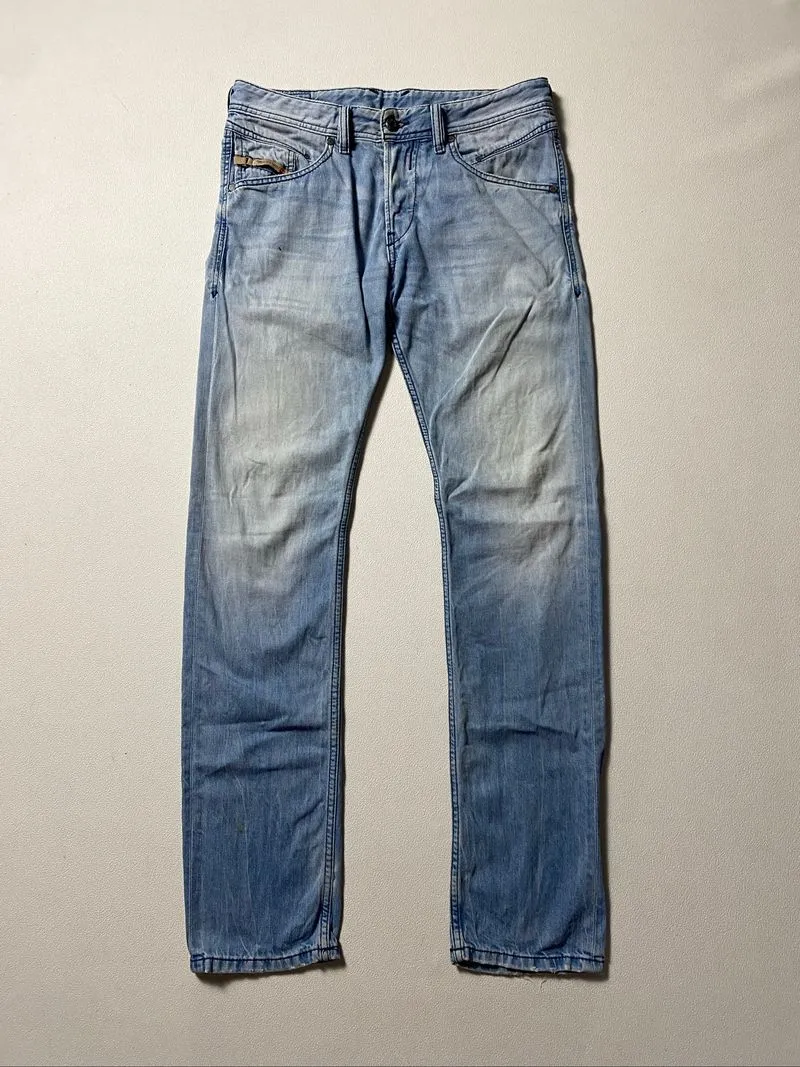 DIESEL BELTHER Stretch Slim Tapered Blue Jeans Button Fly photo 1