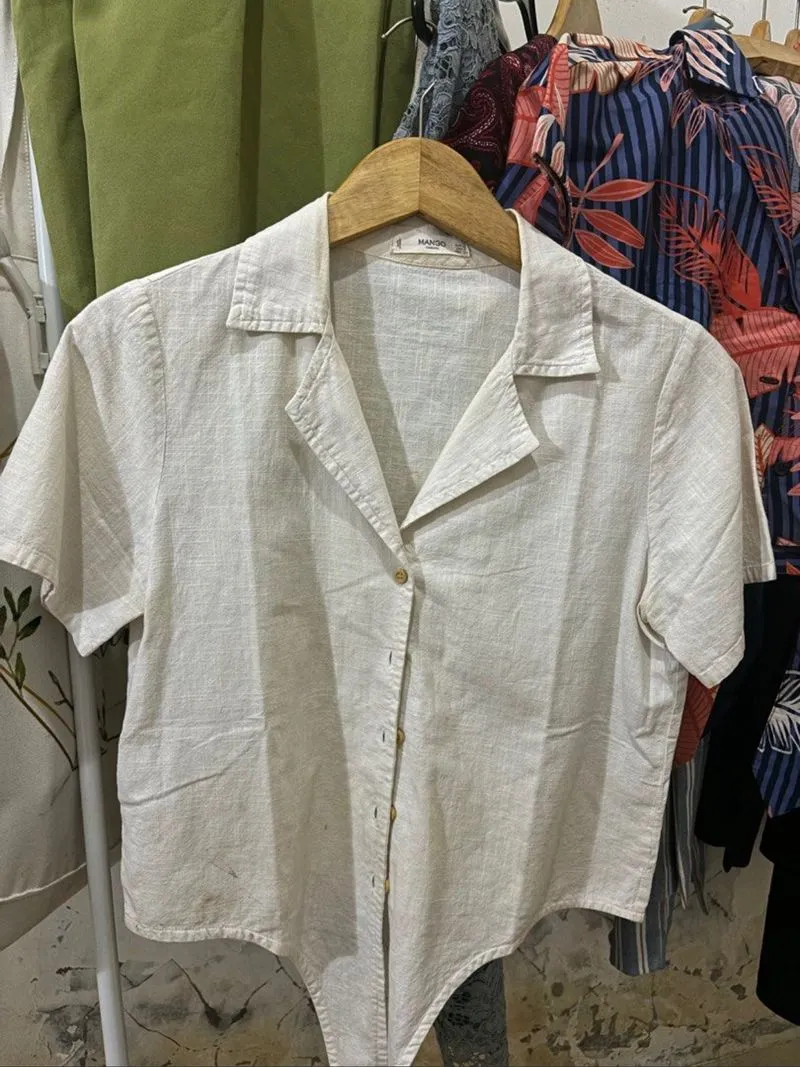 Mango Casual T-shirt Wanita white photo 1