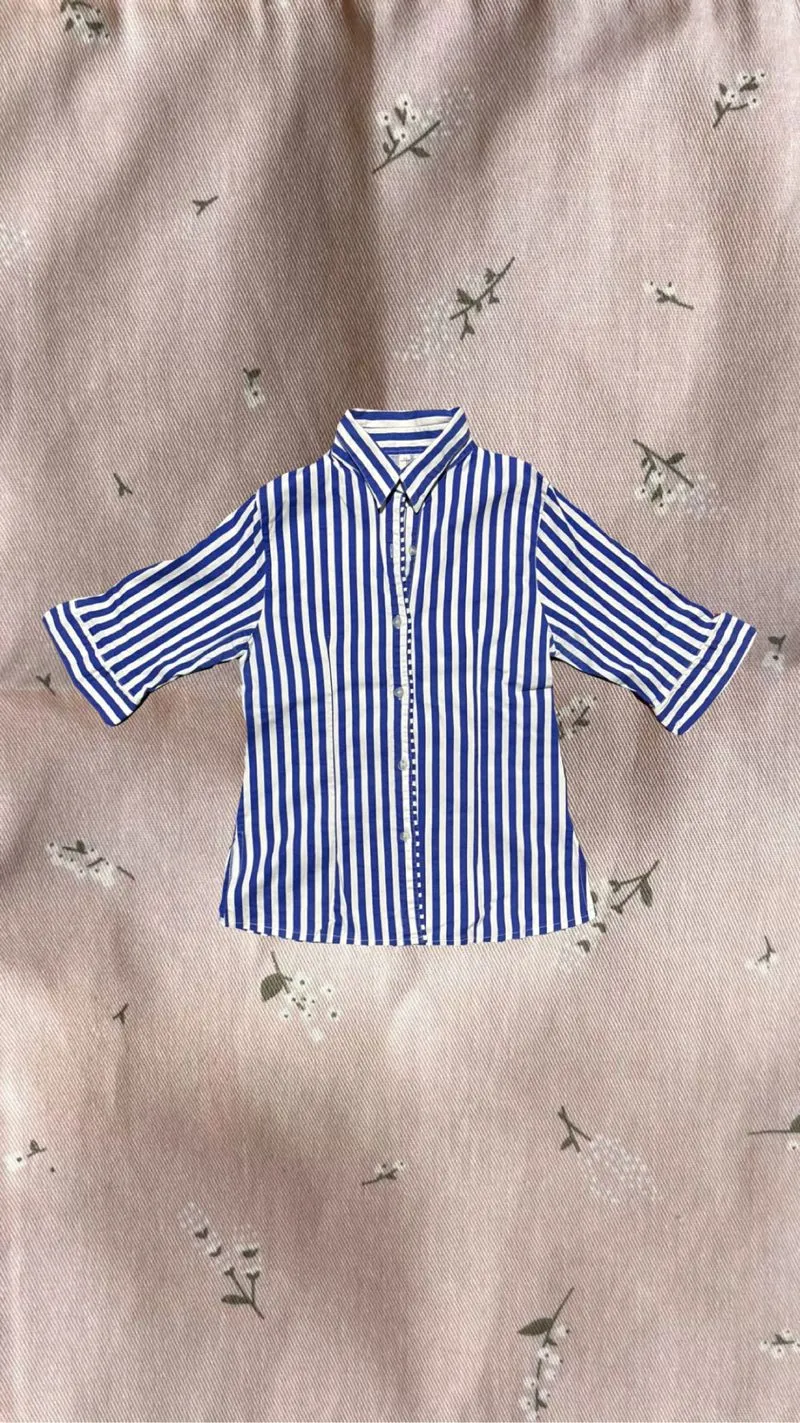 kemeja salur biru photo 1